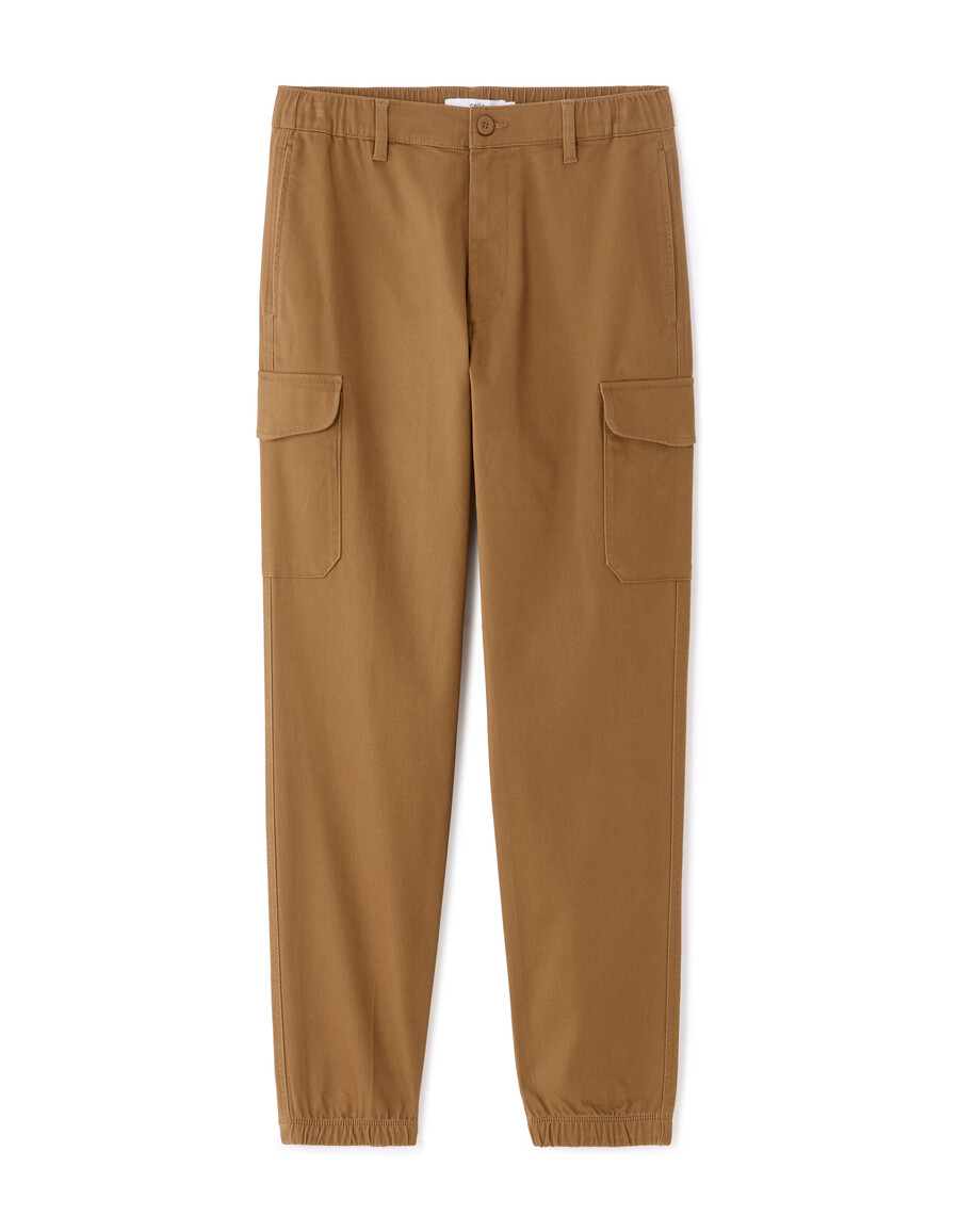 pantalones cargo rectos de algodón elástico