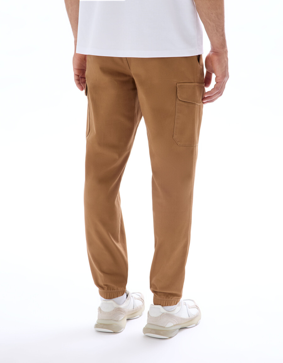 pantalones cargo rectos de algodón elástico