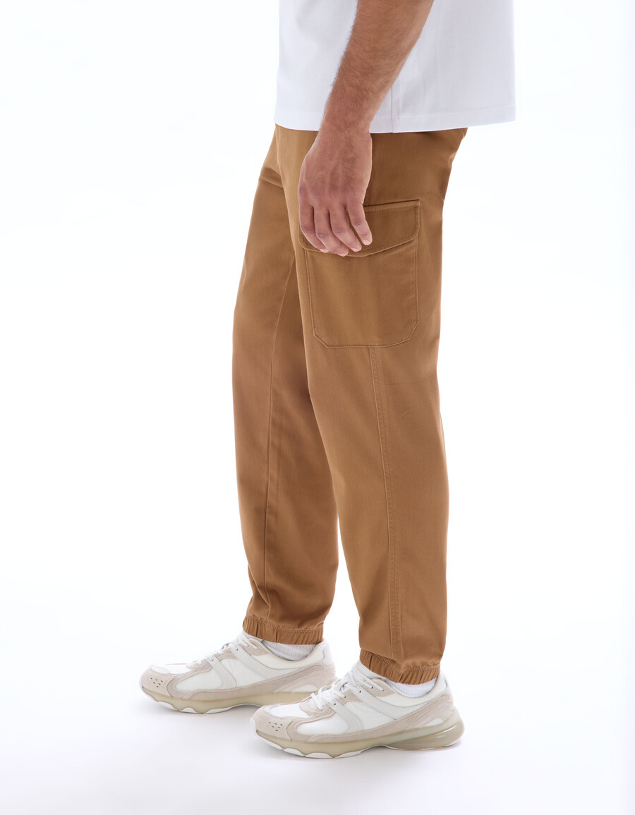 pantalones cargo rectos de algodón elástico