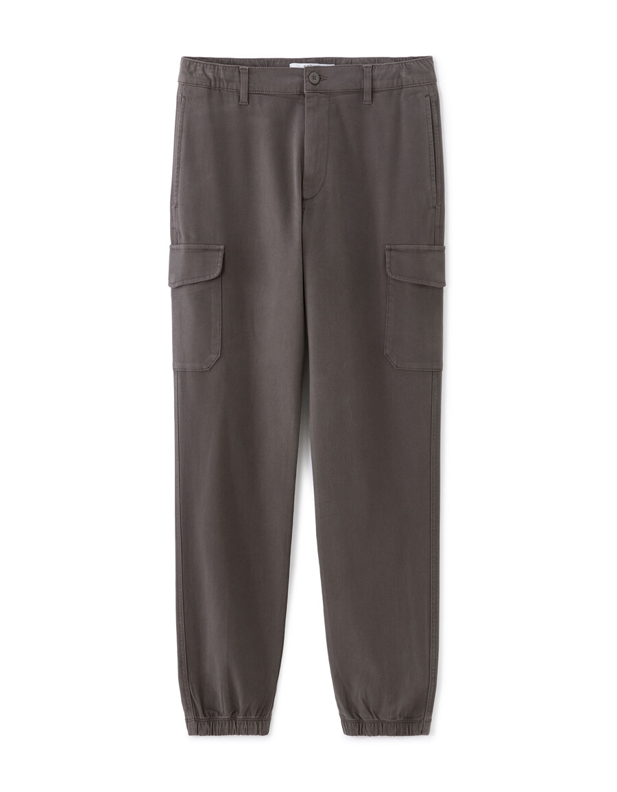pantalones cargo rectos de algodón elástico