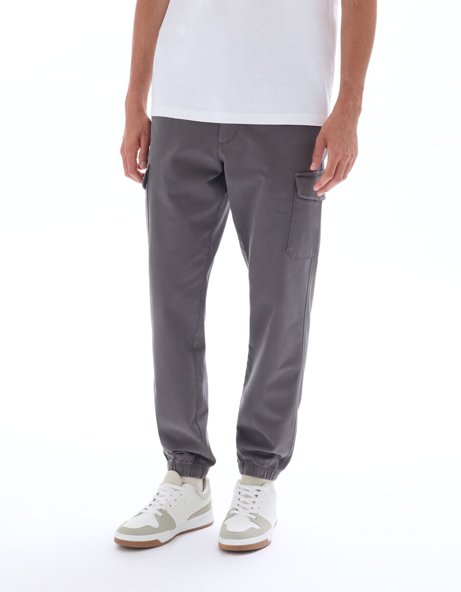 pantalones cargo rectos de algodón elástico