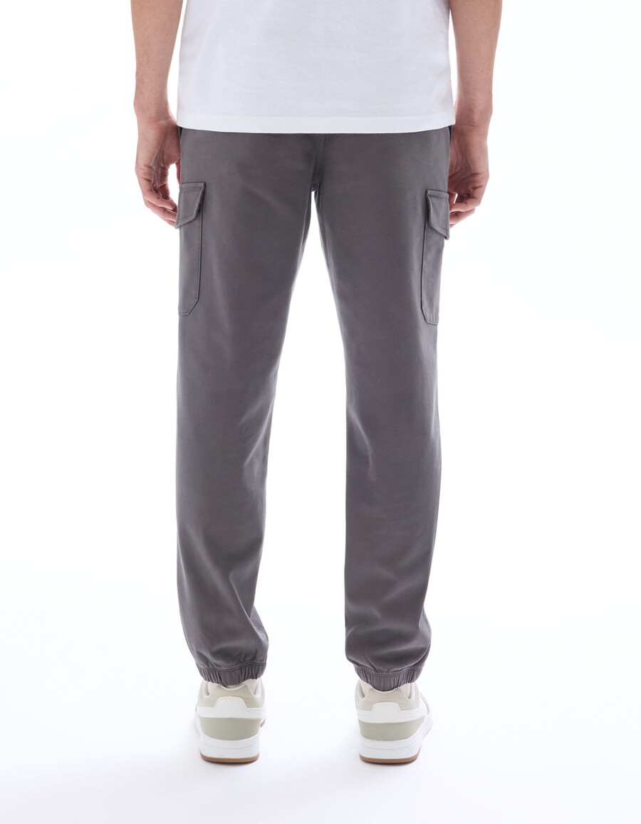pantalones cargo rectos de algodón elástico