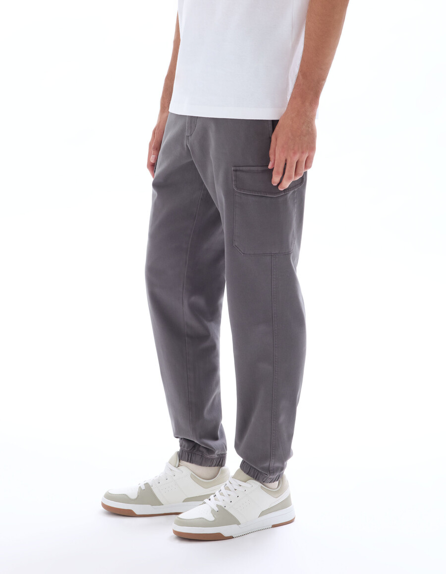 pantalones cargo rectos de algodón elástico