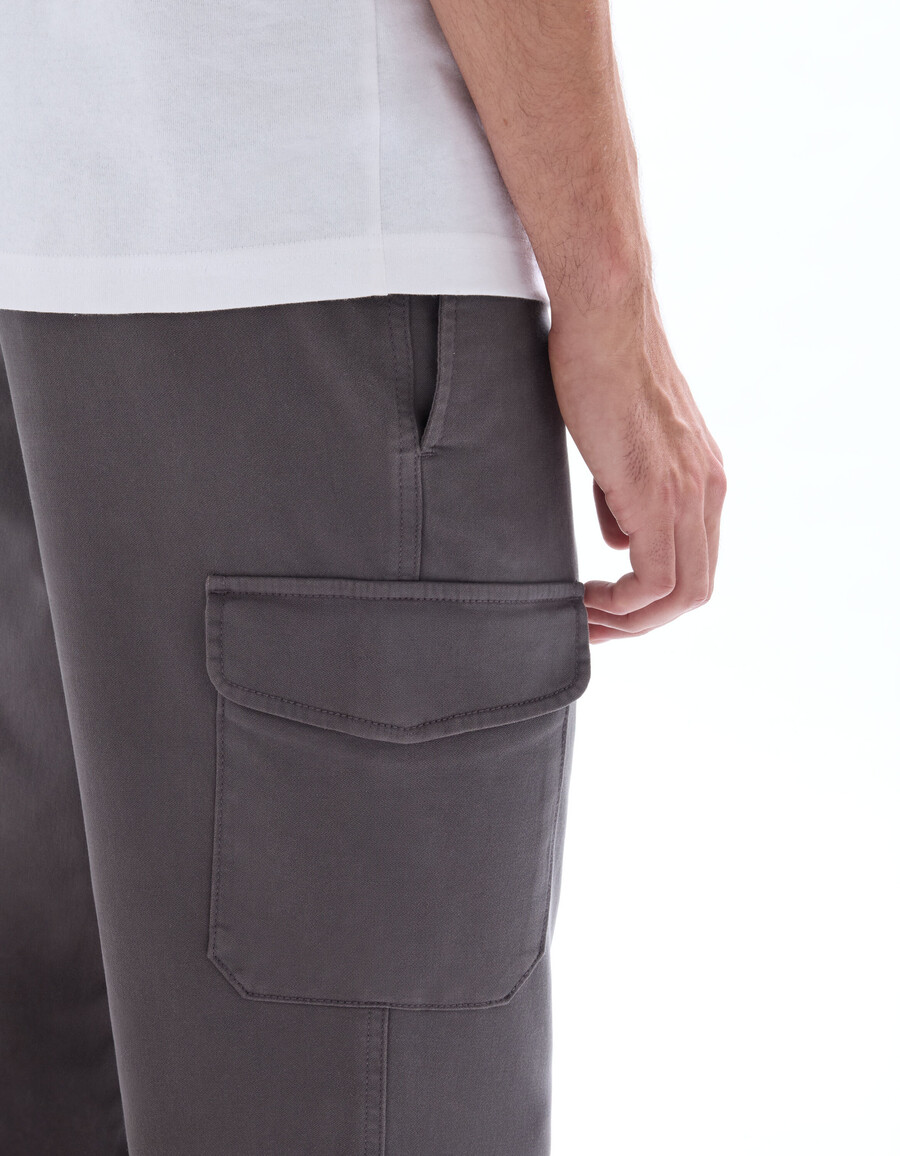pantalones cargo rectos de algodón elástico