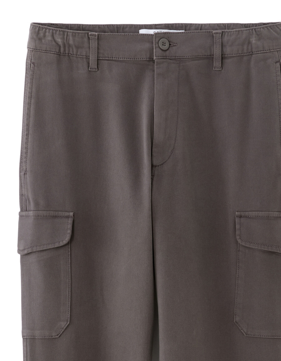 pantalones cargo rectos de algodón elástico