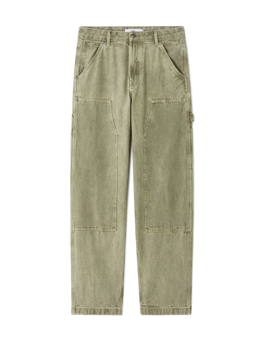 pantalones holgados de carpintero 100 algodón