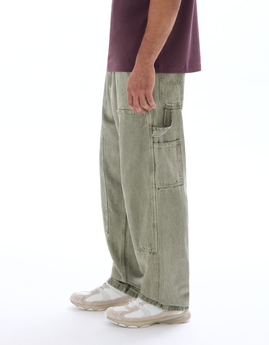 pantalones holgados de carpintero 100 algodón