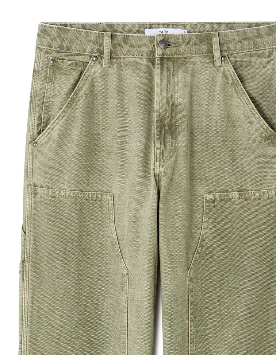pantalones holgados de carpintero 100 algodón