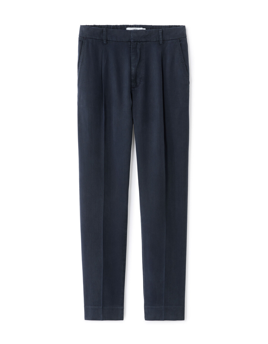 pantalones chinos rectos de lyocell tencel