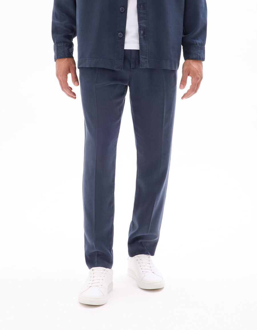pantalones chinos rectos de lyocell tencel