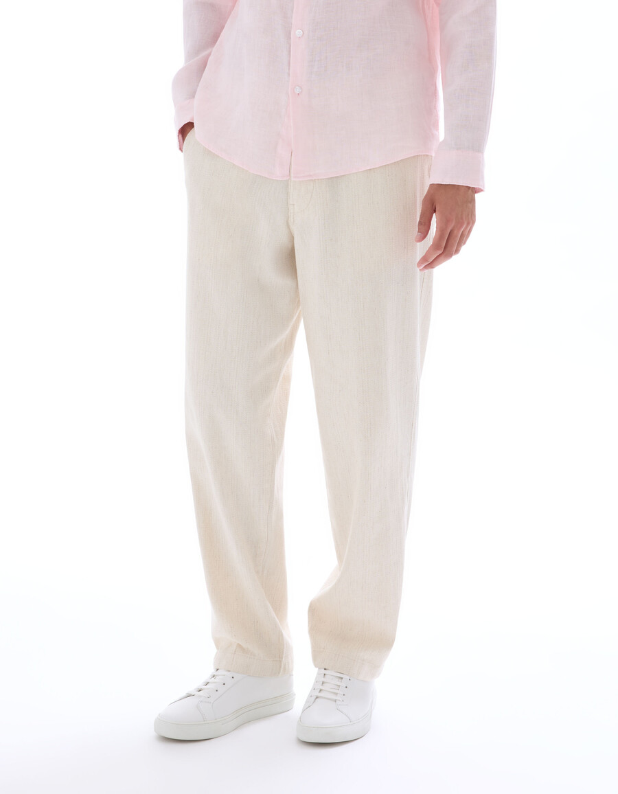 pantalones rectos de jacquard