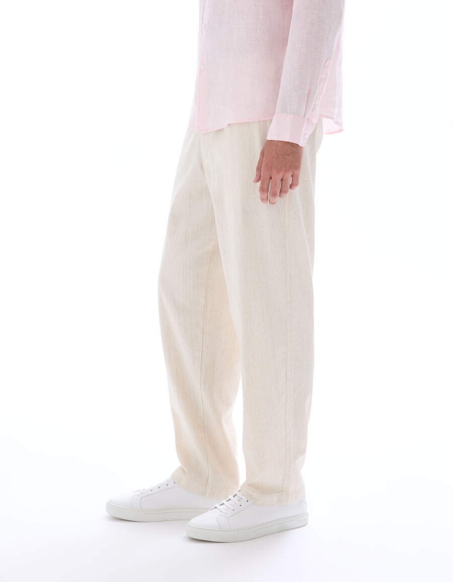 pantalones rectos de jacquard