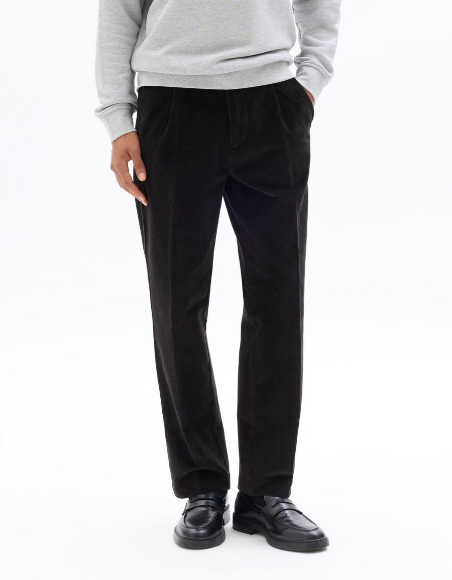 pantalones chinos de terciopelo de pierna recta
