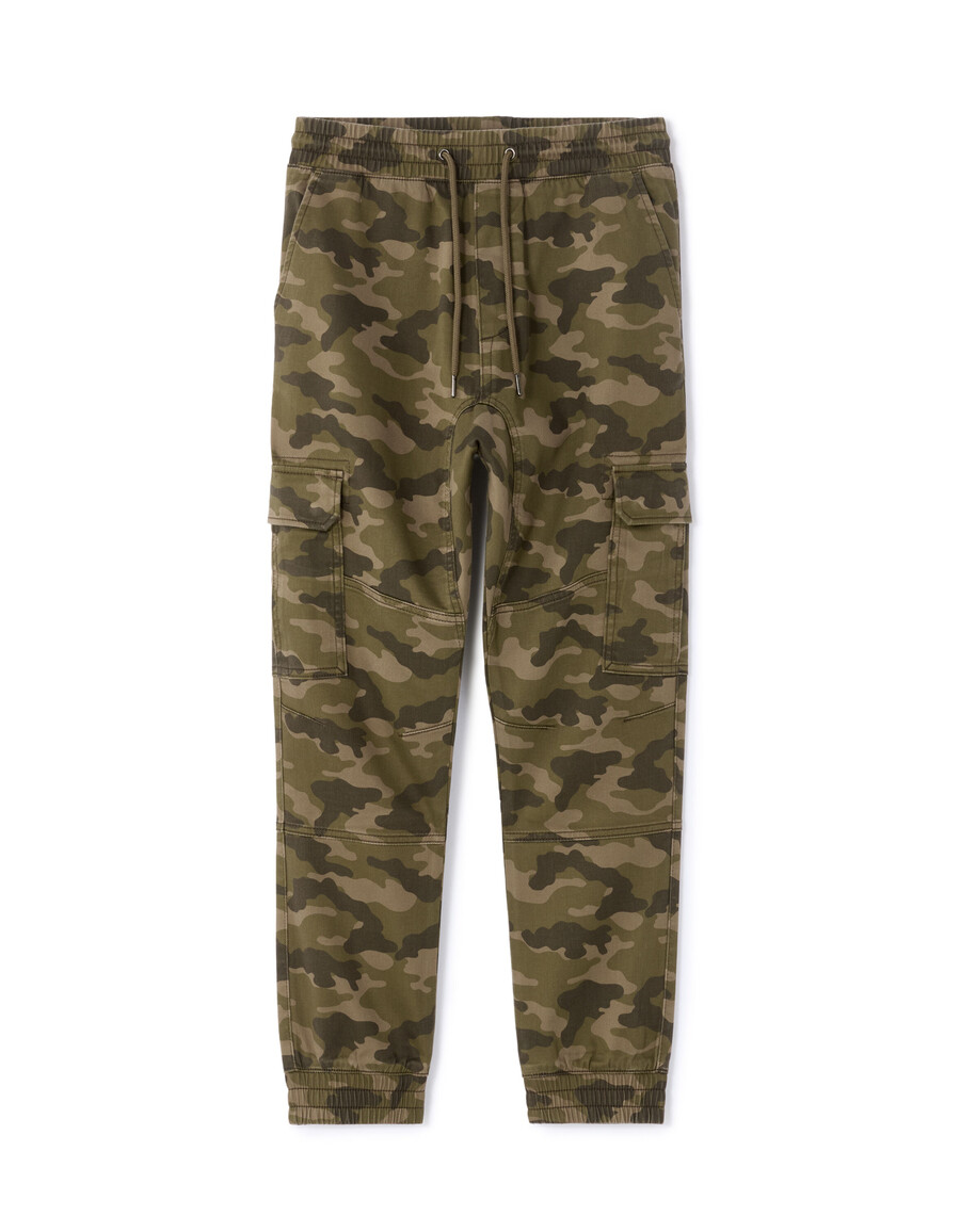 pantalones cargo de algodón elástico de corte entallado