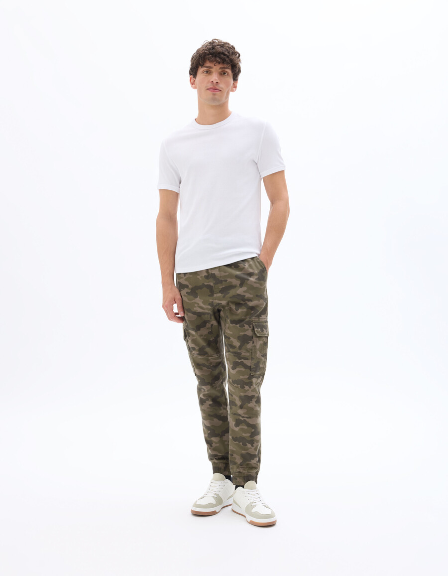 pantalones cargo de algodón elástico de corte entallado