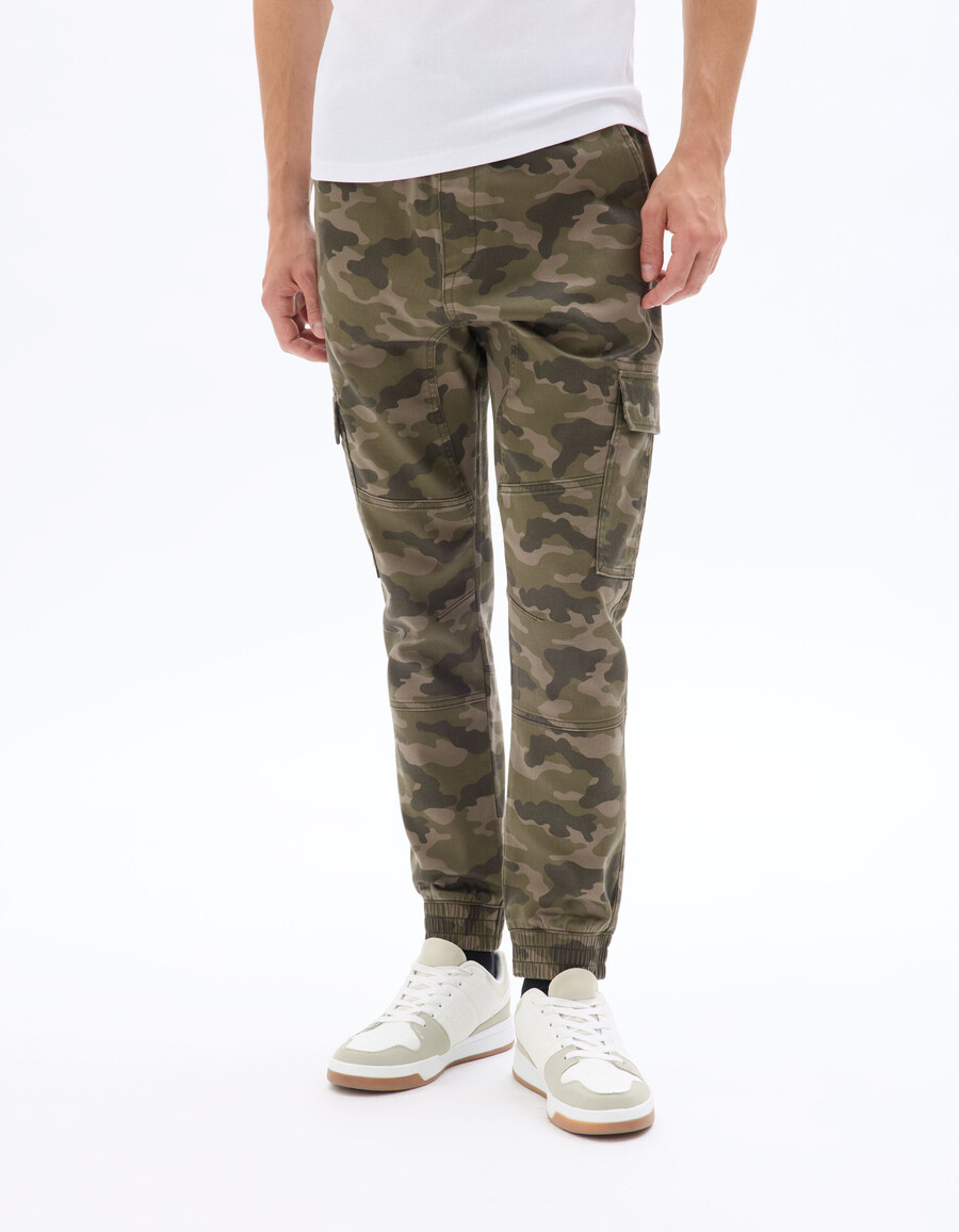pantalones cargo de algodón elástico de corte entallado