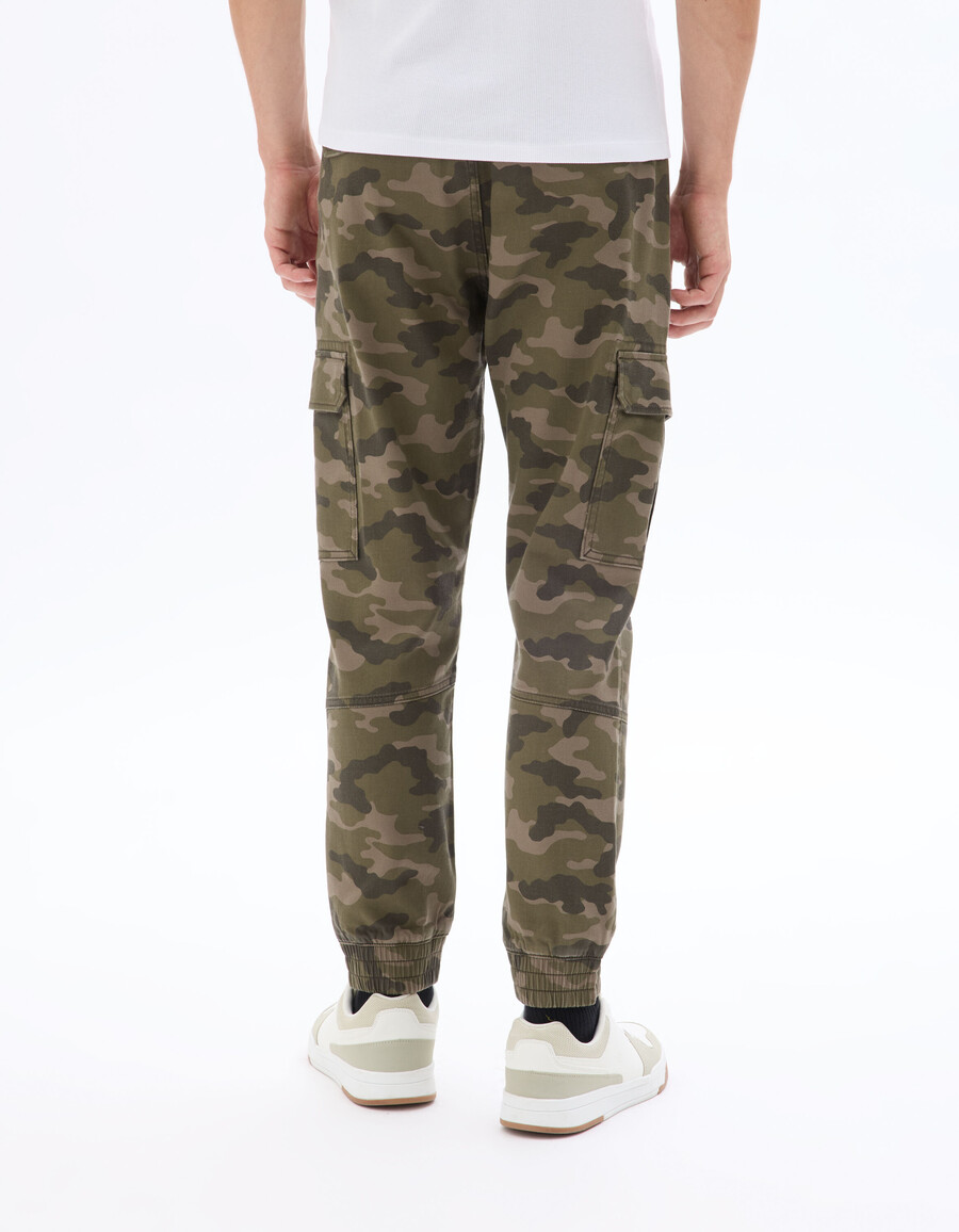 pantalones cargo de algodón elástico de corte entallado