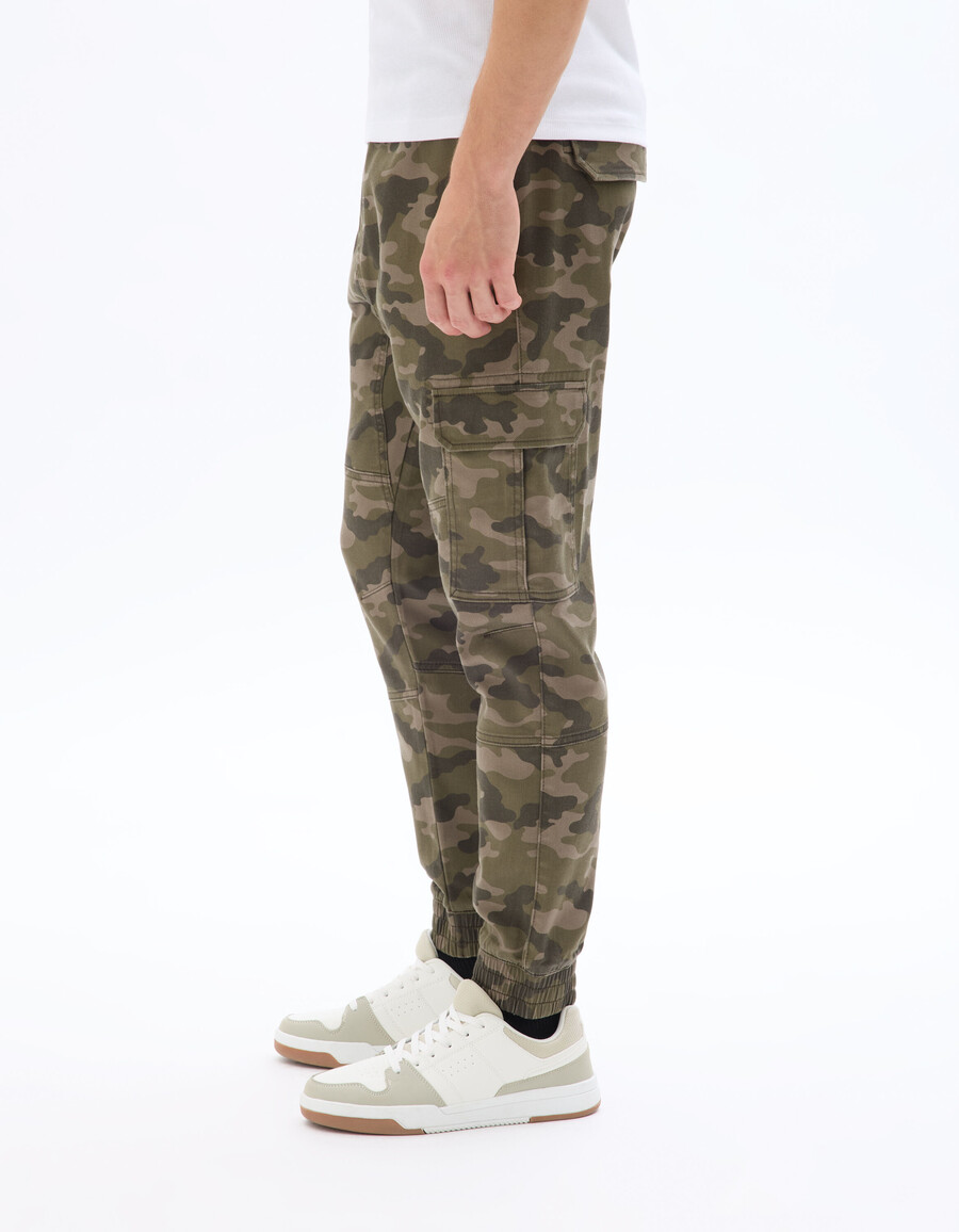 pantalones cargo de algodón elástico de corte entallado