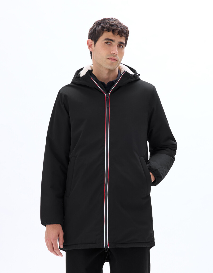parka drycore con capucha repelente al agua y forrada de sherpa
