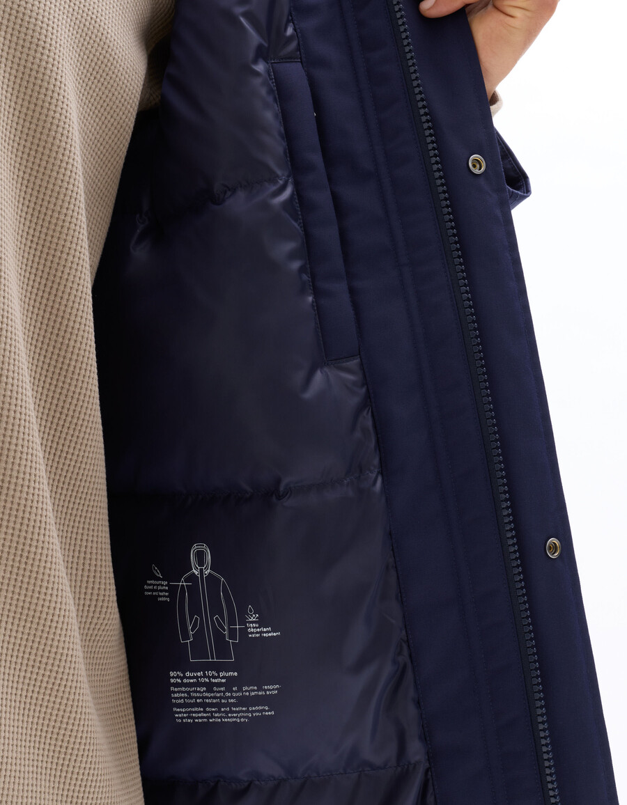 parka downwarm con capucha 90 plumón 10 plumas