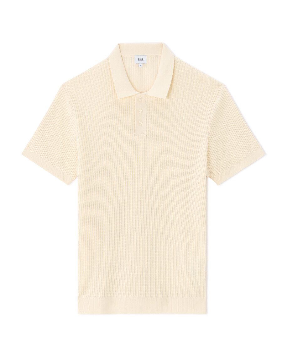 polo de punto acanalado de corte regular