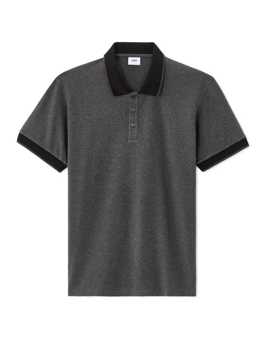 polo de punto regular en algodón elástico