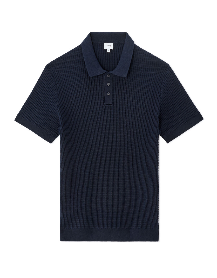polo de punto acanalado de corte regular