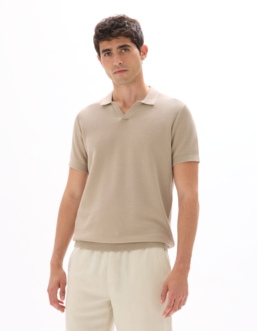 polo de piqué regular de punto 100 algodón