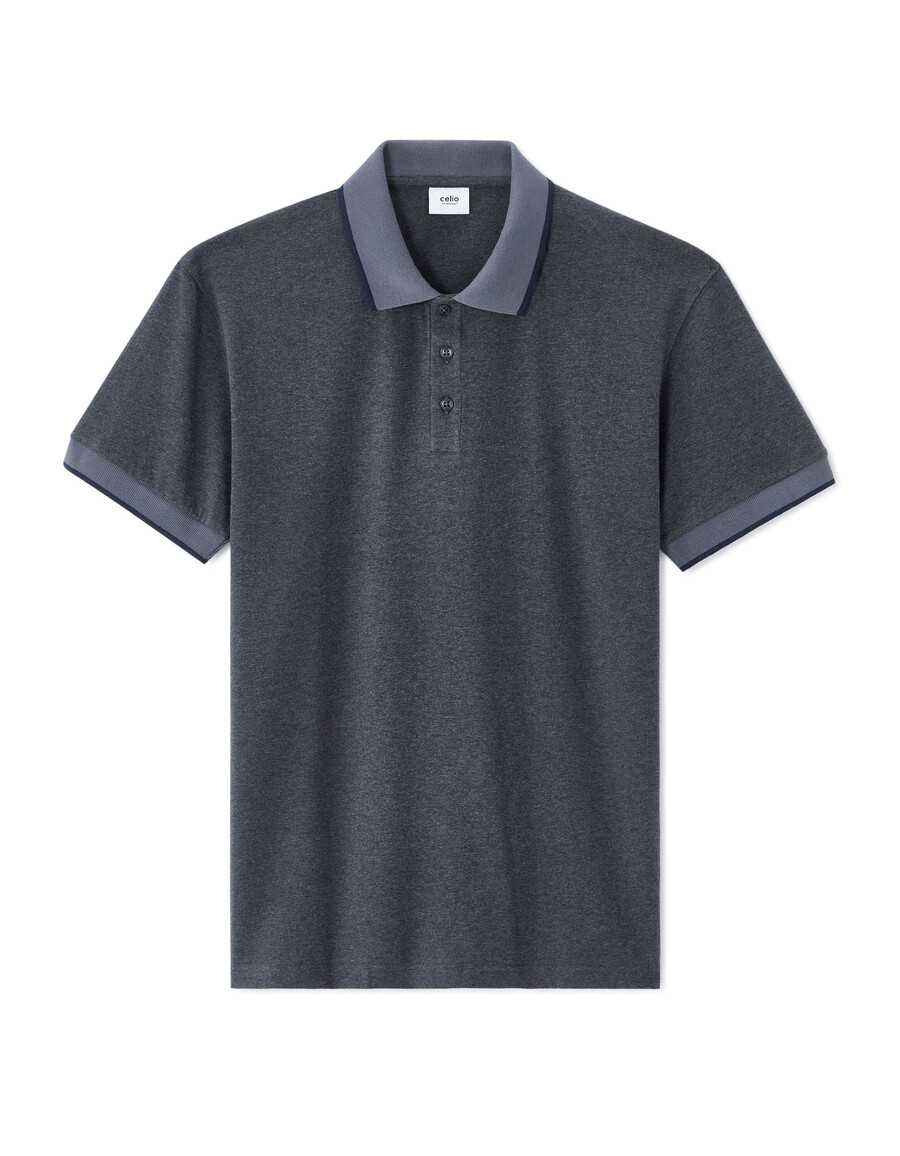 polo de punto regular en algodón elástico
