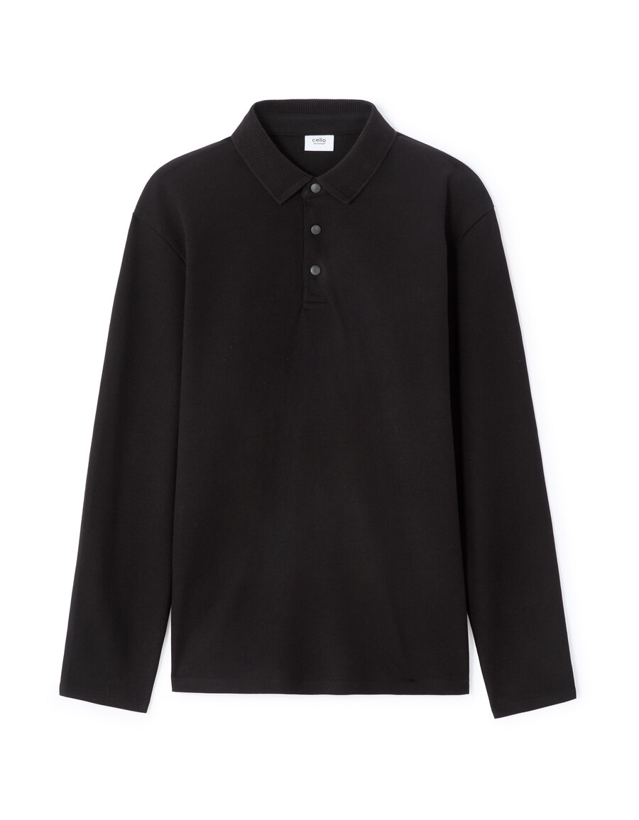 polo piqué de manga larga regular