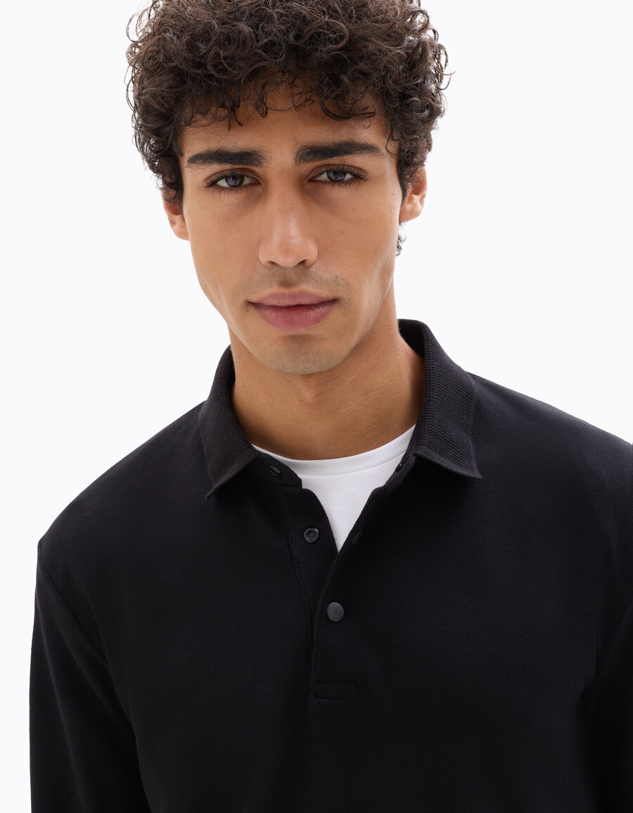 polo piqué de manga larga regular