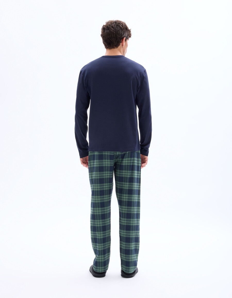 pijama de top y pantalón a cuadros 100 algodón