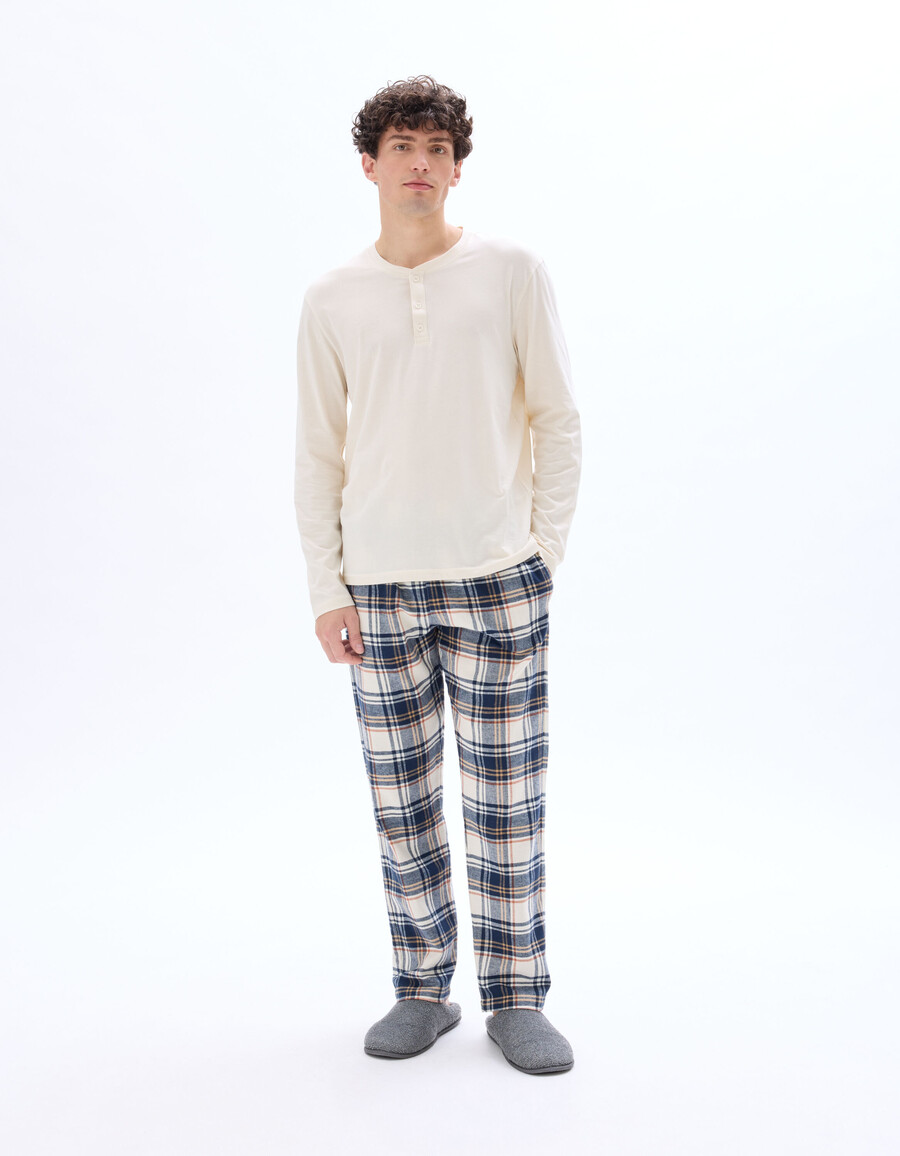 pijama de cuadros 100 algodón con parte superior y pantalón