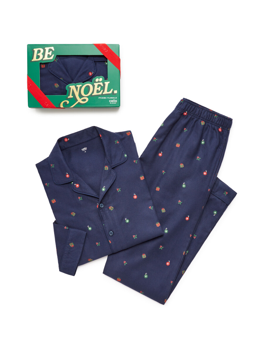conjunto de pijama de regalo con árbol de navidad de la marina