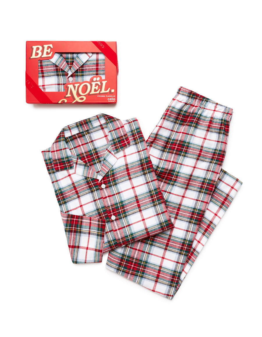 conjunto de regalo de pijama a cuadros navideños