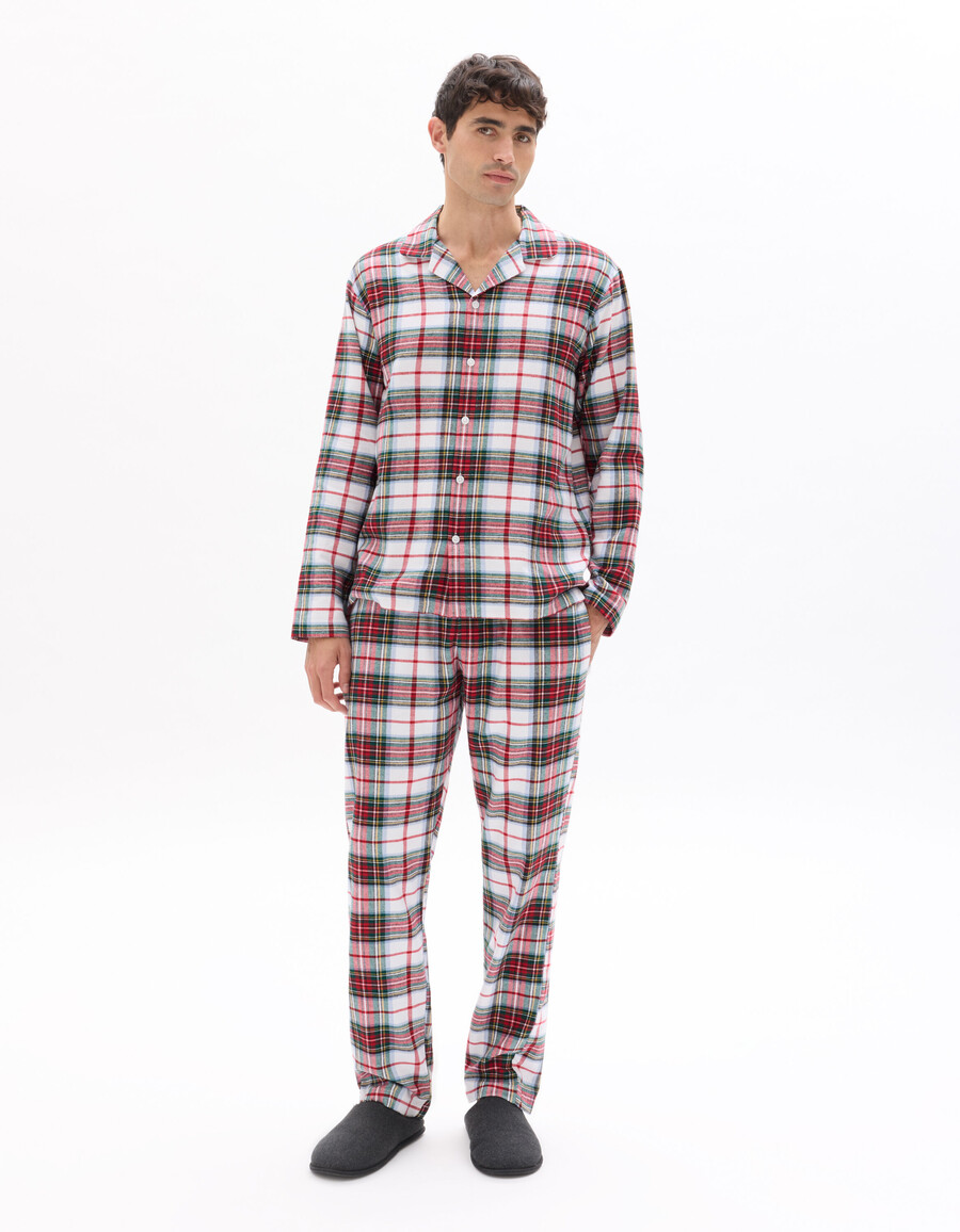 conjunto de regalo de pijama a cuadros navideños
