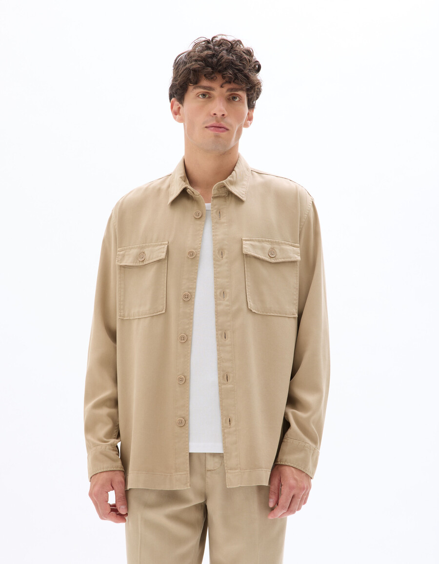 camisa lisa de 100 tencel lyocell