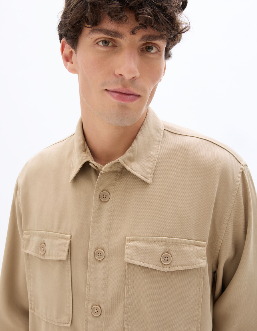 camisa lisa de 100 tencel lyocell