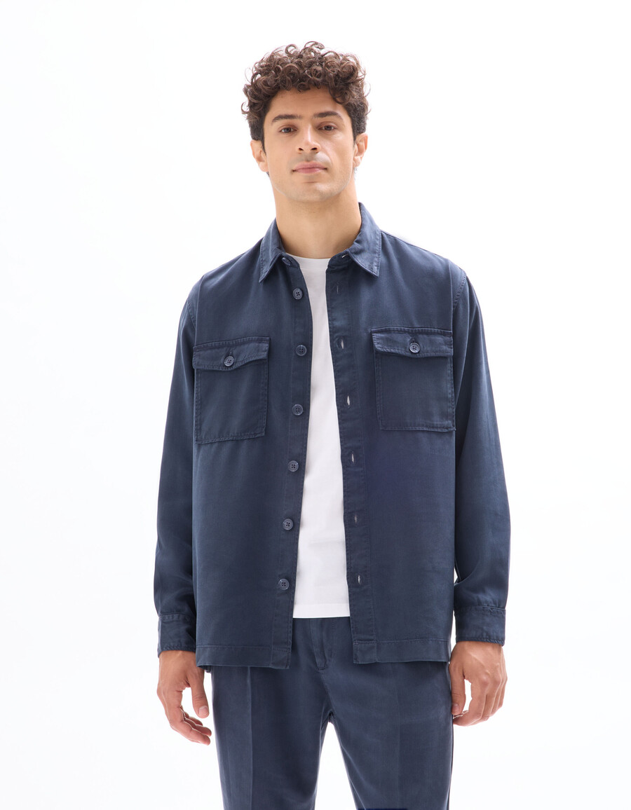 camisa lisa de 100 tencel lyocell