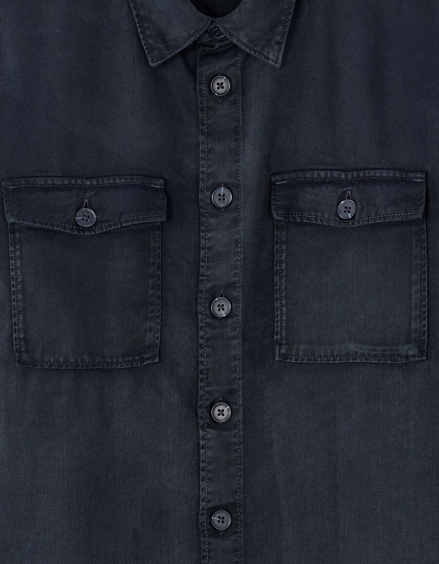 camisa lisa de 100 tencel lyocell