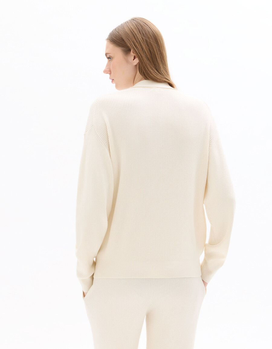 conjunto de polo de punto acanalado