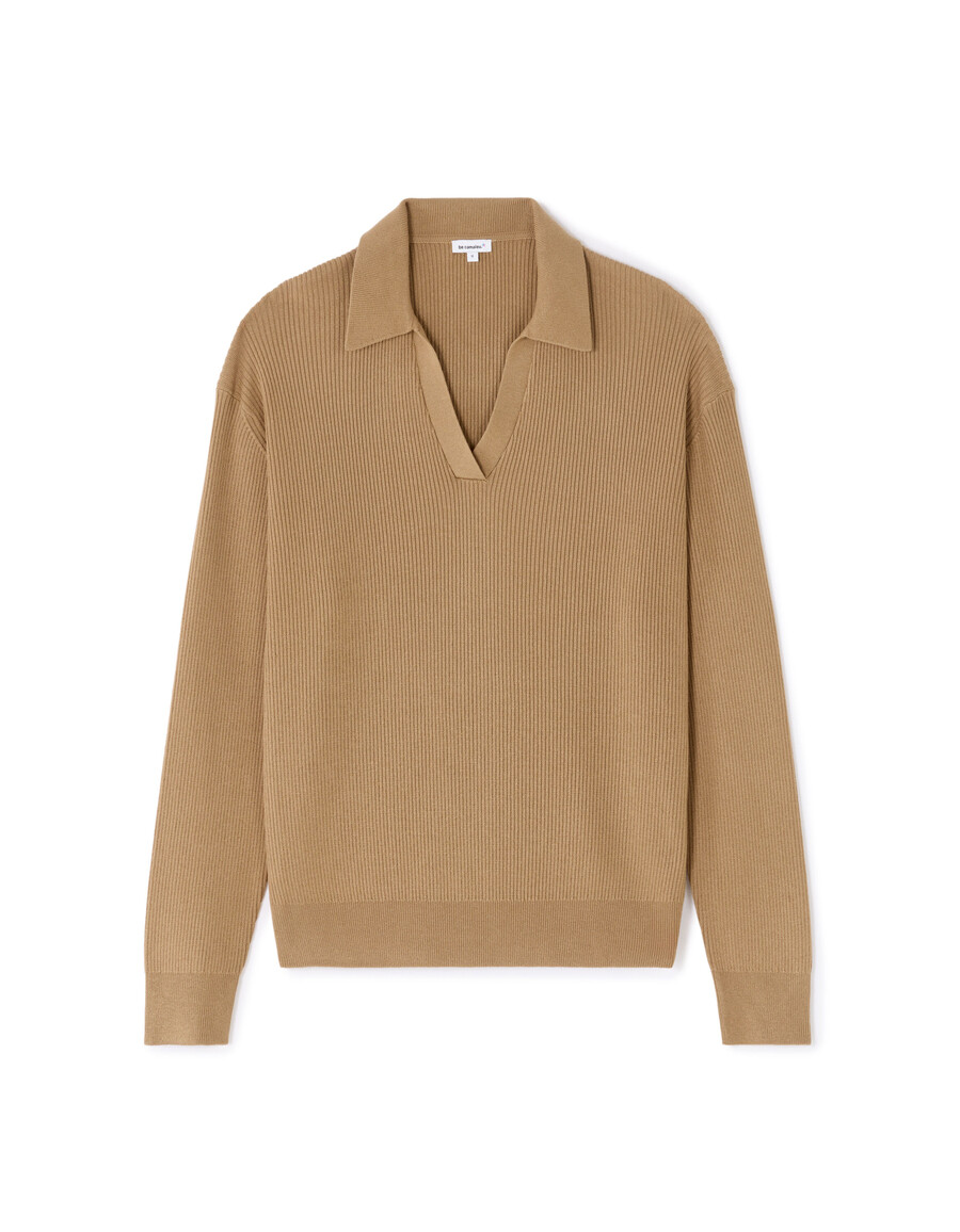 conjunto de polo de punto acanalado