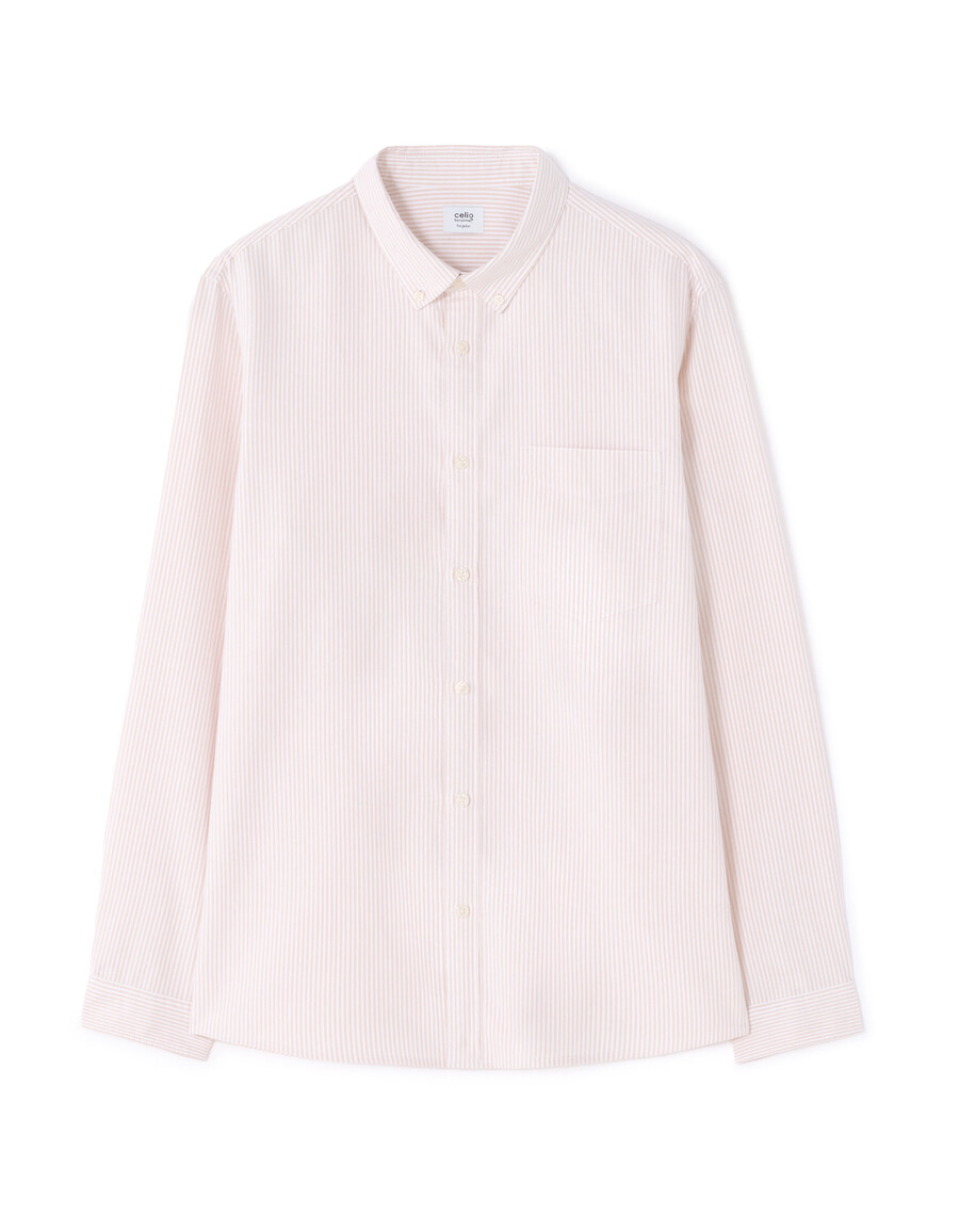 camisa de rayas de corte regular 100 algodón oxford