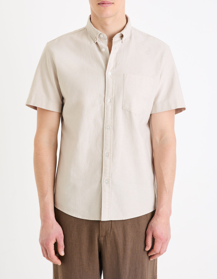 camisa oxford de corte regular 100 algodón