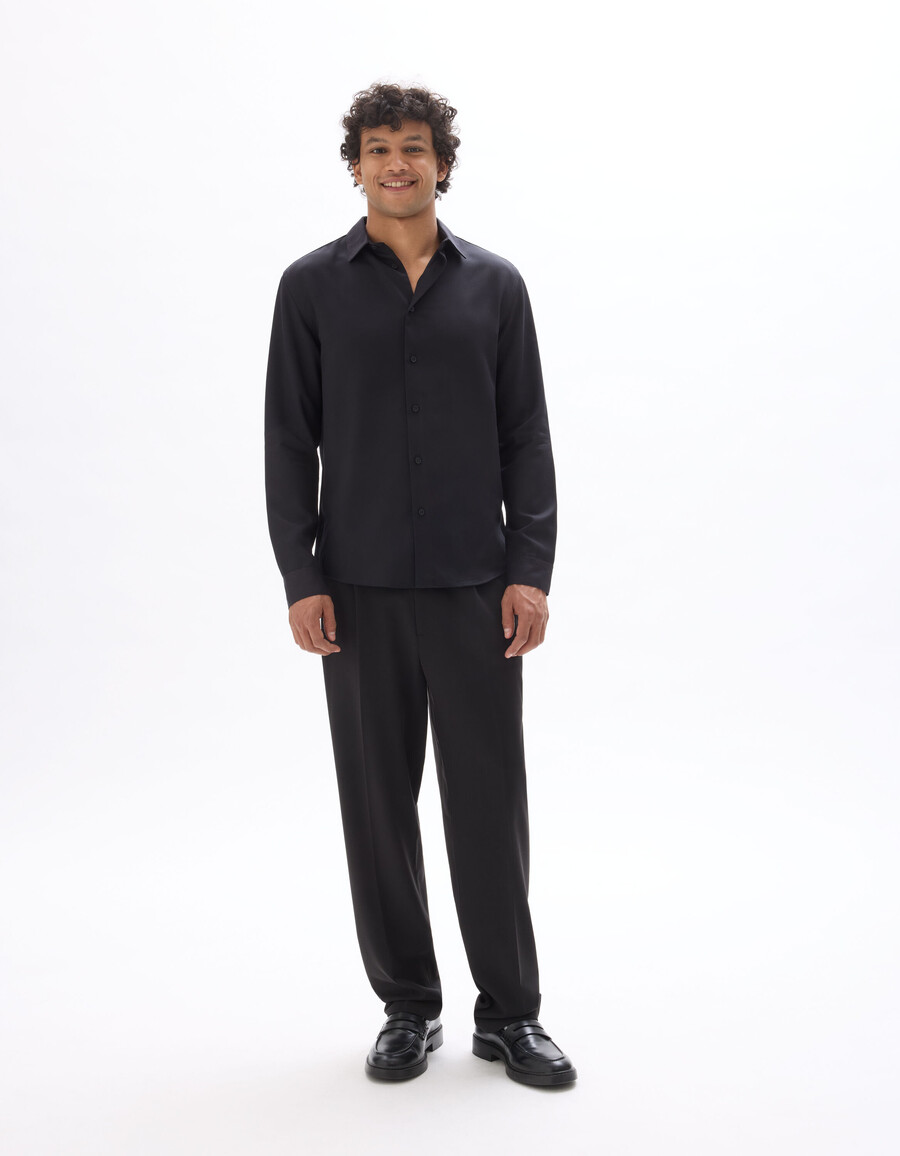 camisa de corte regular 100 tencel lyocell