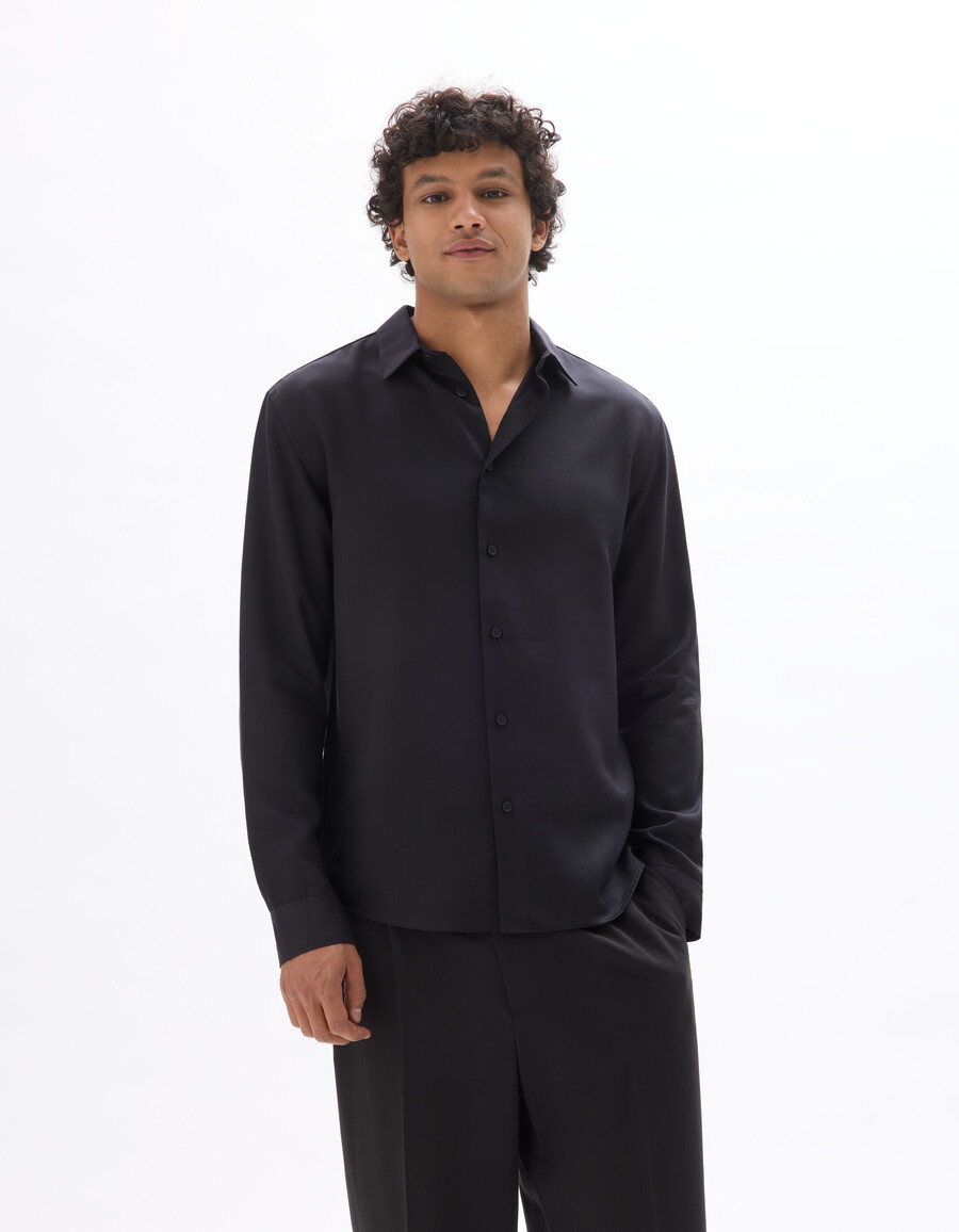 camisa de corte regular 100 tencel lyocell