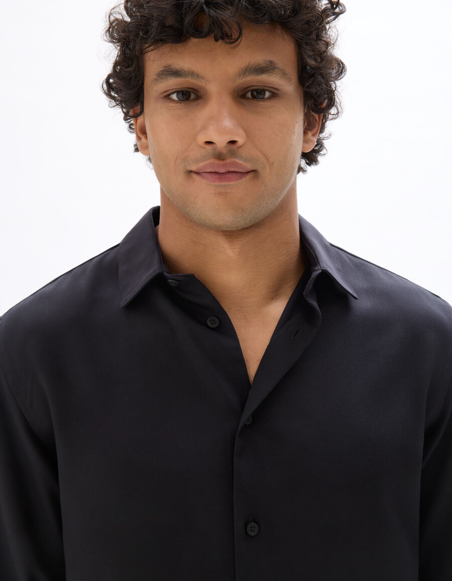 camisa de corte regular 100 tencel lyocell