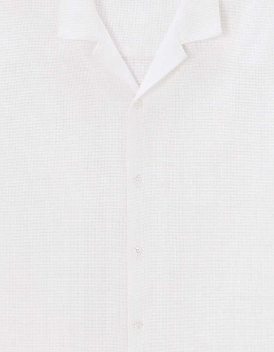 camisa de corte regular con efecto flameado 100 algodón