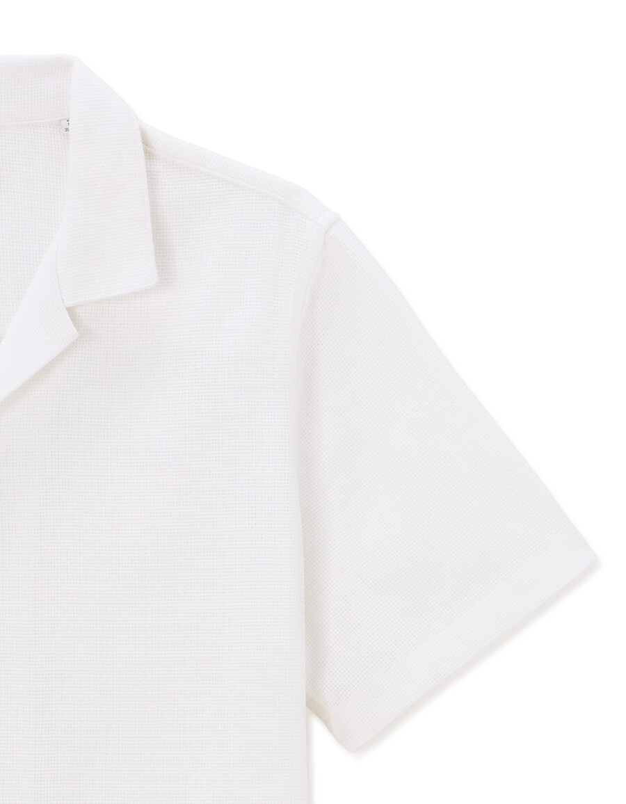 camisa de corte regular con efecto flameado 100 algodón