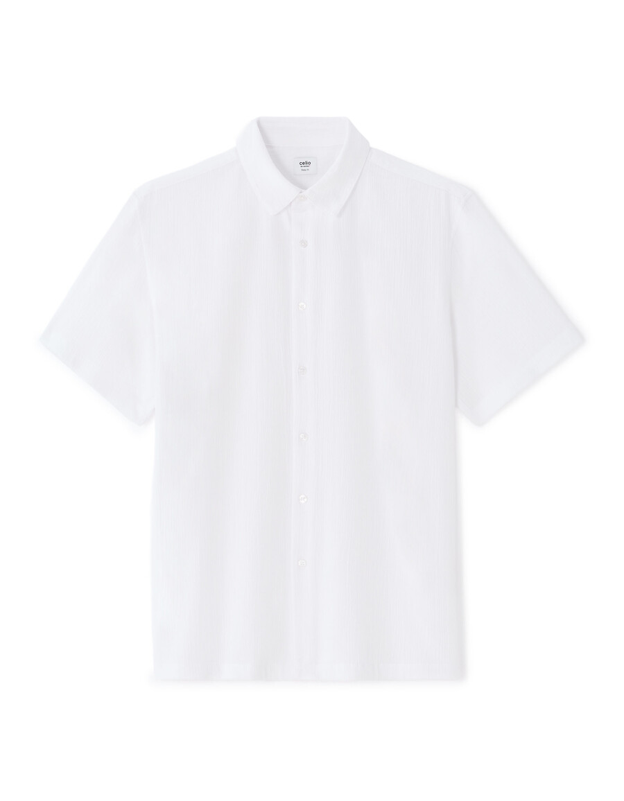 camisa arrugada de corte regular 100 algodón